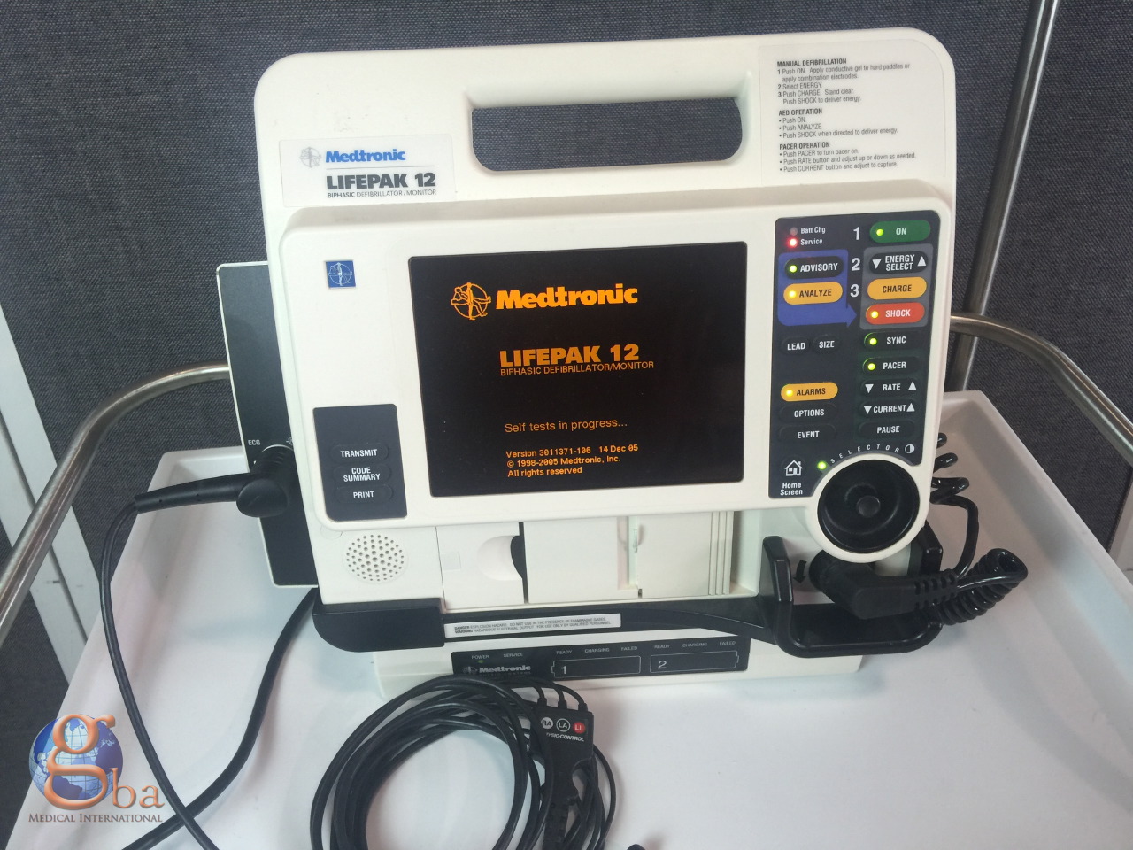 Medtronic LifePak 12 Biphasic ECG AED w/ Paddles AC Adapter NEW